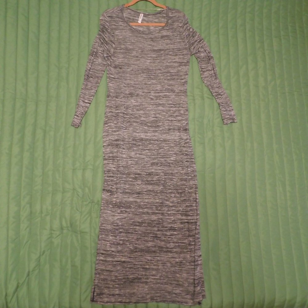 super-long space-dyed maxi side slit pullover L